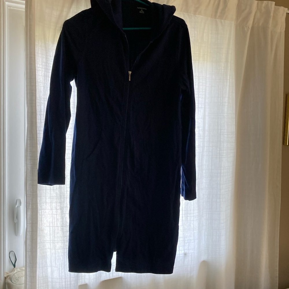 Navy blue Lands’ End cotton beach coverup. M